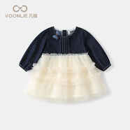 凡獵女童連衣裙秋裝2025新款洋氣兒童公主網(wǎng)紗牛仔裙寶寶周歲禮服春秋