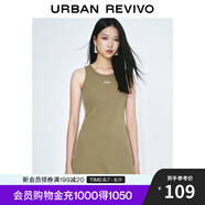 UR2025春季新款女裝美式運動風字母無袖連衣裙UYY750043 卡其 S