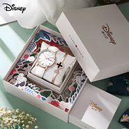 迪士尼（Disney）手表學(xué)生女初中生高中女生機(jī)械防水女孩生日禮物中考考試專用 皎月白【花海禮盒+手鐲】