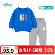 迪士尼寶寶（Disney Baby）童裝男童女童套裝潮酷米奇米妮衛(wèi)衣套裝兒童外出服 藍色T1281 24個月/身高90cm