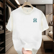 MLBNYMLB聯(lián)名NY純棉短袖T恤2025腰果花涂鴉寬松休閑 白色 L 120-145斤