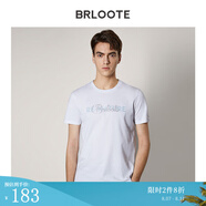 巴魯特（Brloote）短袖T恤男純棉高支舒適印花上衣夏裝 白色 185/104A