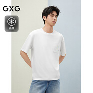 GXG男裝25夏季新品 白色經(jīng)典百搭寬松刺繡 白色 170/M