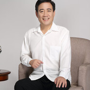SEPTWOLVES七匹狼旗下夏季爸爸短袖襯衫老人50-60歲70男士襯衣寬松爺爺夏裝 CS822白色[長(zhǎng)袖] 3XL 43
