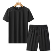 佐丹奴（Giordano）夏季男士涼感短袖T恤套裝透氣彈力薄款 黑色 L