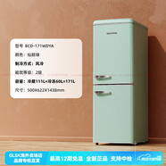大宇（DAEWOO）BCD-171WDYA復(fù)古雙門風(fēng)冷冰箱家用節(jié)能冷藏冷凍小型冷柜電冰箱171L BCD-171WDYA 171L仙蹤綠