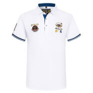 高爾夫球上衣服男裝短袖翻領(lǐng)T恤新款夏季白色polo衫透氣速干體恤 白色 S