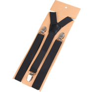 皇商韓版潮流背帶夾 男士女士通用吊帶背帶夾吊褲帶彈力褲背帶褲夾 2.5cm黑強力扣