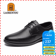 老人頭（LAORENTOU）皮鞋男士商務(wù)正裝鞋系帶牛皮英倫鞋輕質(zhì)男鞋 83071 黑鏤空42