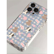 OLPAY格子小熊風適用蘋果11手機殼iPhone4/5s小紅書6s/7/8plus透明12/1 格子愛心小熊小狗透明 iPhone5S