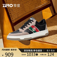 零度zero男鞋舒適時尚百搭休閑運動鞋戶外潮流板鞋小白鞋男 黑棕 38