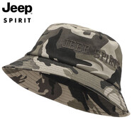 JEEP帽子男士時(shí)尚百搭潮流漁夫帽可折疊男女情侶款釣魚(yú)帽運動(dòng)騎行戶(hù)外帽子A0243 迷彩灰 大小可調節