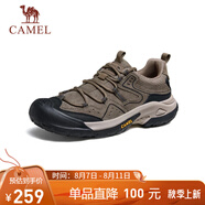 駱駝（CAMEL）踏山男士戶外登山復(fù)古皮面休閑低幫徒步鞋 G14A342696 卡其 44
