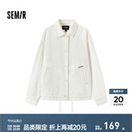 森馬（Semir）牛仔外套女中長(zhǎng)款寬松廓形顯瘦甜酷風(fēng)個(gè)性上衣休閑寬松夾克可疊穿 本白10101 L 165/88A