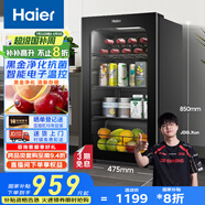 海爾（Haier）92升一級能效家用客廳辦公室冷藏柜暖藏冰吧 茶葉飲料水果蔬菜保鮮柜小型冰箱DS092LHESD1國家補貼