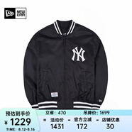 NEW ERA紐亦華MLB棒球NY夾克刺繡春秋男女情侶簡約百搭運動休閑外套 13546435-黑色 NY L