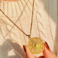 出極老鳳凰金店金店越南沙金八寶福牌項鏈仿真金仿黃金民族 八寶羅盤(pán)吊墜大3.1厘米直徑+鳳