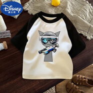 迪士尼（DISNEY）音樂節(jié)奏盒子Sprunki兒童短袖西蒙奧倫插肩t恤夏季純棉男女童上衣 黑拼杏【機械格雷】短袖 120