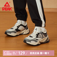 匹克（PEAK）跑步鞋男鞋休閑時尚輕質運動鞋耐磨緩震情侶跑鞋 米白/黑色（女款） 37