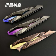 硯璽抖音無畏契約奇點(diǎn)2.0蝴蝶瓦羅蘭特解壓神器玩具伸縮刀蝴蝶劍男孩 全新升級(jí)刀柄細(xì)節(jié)加厚【優(yōu)質(zhì)塑膠材質(zhì)-可折疊】 特惠價(jià)買一送一：到手2把【藍(lán)色+紫色】