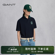 GANT/甘特25年新款夏季男士簡(jiǎn)約打底衫時(shí)尚撞色短袖T恤翻領(lǐng)POLO衫 482-藏青色 藏青色 L