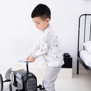 雅贊【商場(chǎng)同款】【特價(jià)】?jì)和锒瑑纫绿籽b秋衣秋褲中小童秋衣秋褲 【特價(jià)】遠帆灰色（圓領(lǐng)套頭） 130