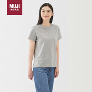 無印良品（MUJI）天竺編織 圓領(lǐng)短袖T恤 灰色 M 