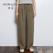 雪蓮（SNOW LOTUS）女裝休閑褲女2025新款寬松顯瘦百搭氣質(zhì)壓皺闊腿褲子女 U424 L （110）