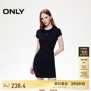 ONLY 2025春季金屬裝飾收腰捏褶短裙T恤裙連衣裙女|125161021