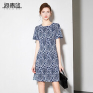 海青藍連衣裙夏女2025新款女裝高級時尚氣質(zhì)設(shè)計感小眾女士裙子 藍色 M