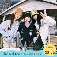 LEMANISM外套女潮牌卡通毛巾繡棒球服男2025春季新款潮牌情侶款?yuàn)A克上衣 白花灰 XL