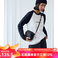 雲(yún)上生活女裝棉拼接T恤立體字母膠印長袖休閑t新款T6597X 黑拼白色 L