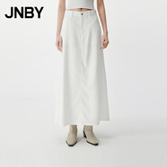 JNBY/江南布衣25夏半身裙萊賽爾牛仔柔軟A型簡(jiǎn)約通勤休閑5P4D14410 986/牛仔白 S