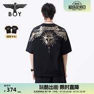 BOY LONDON【暗黑羅盤】夏情侶款短袖權(quán)杖印花炸街潮牌T恤N01906 黑印金N01906 經(jīng)典升級款 L