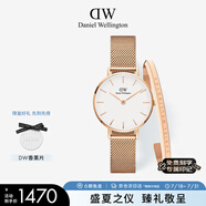 丹尼爾惠靈頓（DanielWellington）DW女表28mm歐美簡(jiǎn)約白盤石英腕表節(jié)日禮物DW00100219+小手鐲