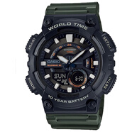 卡西歐（CASIO）AEQ-110W-1B男表小黑武士石英表黑色表盤運動防水學生 七夕送男友 AEQ-110W-3AVDF 52mm