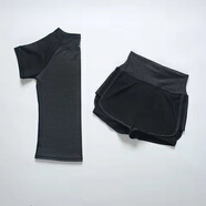 杜西哲（DUXIZHE）【618特惠】瑜伽服女套裝健身服裝2024夏新款運動套裝跑步服 弧線款-灰色(短袖+短褲) 3XL 建議143-158斤