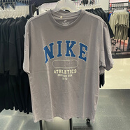 耐克（NIKE）短袖T恤男士2025夏季新款運(yùn)動(dòng)服針織透氣圓領(lǐng)半袖上衣HF6172-053 HQ9150-042藍(lán)灰色純棉 L 推薦130-150斤