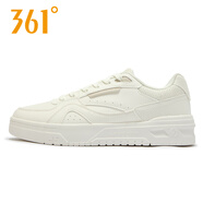 361°男鞋運動(dòng)鞋2026夏季新款361度鞋子休閑鞋小白鞋百搭高幫板鞋男款 羽毛白/燕麥奶 44
