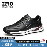 零度Zero男鞋2025新款涼爽透氣飛織網(wǎng)面鞋休閑運動(dòng)鞋緩震慢跑鞋子男 黑色 【皮面】 40 碼=國內運動(dòng)鞋41碼