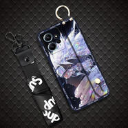 盧盧米（LULUMI）適用紅米Note12 4G手機殼軟殼防塵硅膠趣味質(zhì)感 黑色腕帶鉆石卡卡西 紅米note12 4g