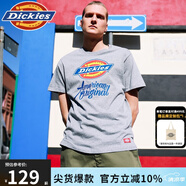 dickies 純棉短袖T恤男 情侶男女同款 印花休閑百搭上衣7087 中羽灰 M