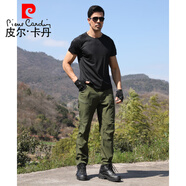 皮爾卡丹（pierre cardin）戶外春秋執(zhí)政官戰(zhàn)術(shù)褲男軟殼沖鋒褲寬松軍迷彩褲作訓(xùn)褲工裝褲冬季 軍綠  (春秋款) 2XL