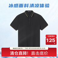 百斯盾【涼感降溫】POLO男2024春夏新款商務(wù)百搭翻領(lǐng)透氣上衣 【桑蠶絲】黑色-KD2A0120201 L (50碼/175/121-140斤)