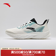 安踏（ANTA）跑步鞋男鞋舒適通勤減震夏季新款輕質(zhì)保暖百搭運動鞋 象牙白/灰霧藍-2 42