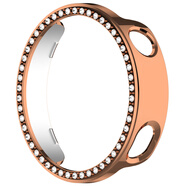 watchbond適用小米手表Watch S4保護(hù)殼女款41mm鏤空鑲鉆保護(hù)殼保護(hù)套智能運(yùn)動(dòng)手表s4手表流沙金屏幕保護(hù)配件 電鍍玫瑰金-單排鉆【PC半包鏤空硬殼】精準(zhǔn)開(kāi)孔 適用小米Watch S4 (