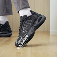 阿迪達斯 （adidas）跑步鞋女 25秋季新款清風(fēng)輕便透氣運動(dòng)鞋減震回彈跑鞋潮流休閑鞋 黑色/深灰/亮金屬鐵灰 40.5