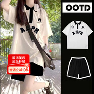 莞町初中生12-15歲女孩衣服短袖短褲套裝夏季女大童運動(dòng)套裝2025新款 兩件套裝【夏季新款】 160 M適合86-105斤