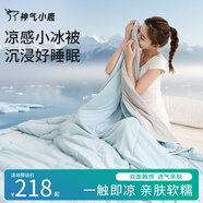 神氣小鹿小冰被夏涼被可水洗薄被芯單雙人空調(diào)被抑菌透氣 小冰被-涼柔體感+A類母嬰/藍(lán) 200*230cm