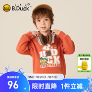B.Duck小黃鴨童裝男童衛(wèi)衣針織衫秋裝兒童上衣套頭衫 桔紅 140 cm